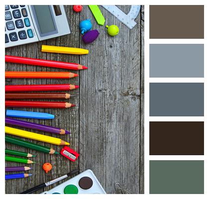 School Tools Crayon Color Image